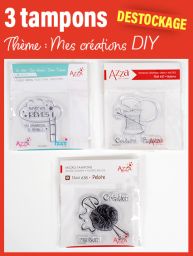 3 tampons - Thème "Mes créations DIY" pour le scrapbooking et les cartes créatives