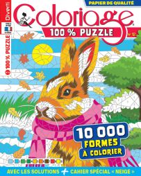 Coloriage 100% Puzzle 12 - Avec un cahier spécial Neige