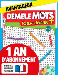 Abonnement 1 AN au magazine Démêle Mots Pause détente+ LU7-2A4