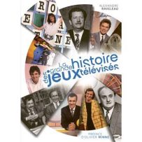 Couverture du livre La grande histoire des jeux télévisés présentant un montage de figures emblématiques de la télévision française et de jeux télévisés cultes.