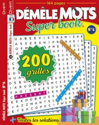Le magazine Démêle-mots Super Book 06 : Ce sont 200 grilles avec 7400 mots mêlés à découvrir - format de poche