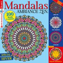 Votre magazine Mandalas Ambiance Zen se met aux couleurs de l'hiver et vous propose 100 motifs différents à colorier pour exprimer votre créativité- Achat magazine sur Divertistore