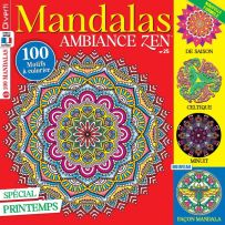Spécial Printemps 2024 - Mandalas Ambiance Zen n°25 - de saison - celtique - minuit - façon mandala - Diverti éditions