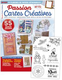 Passion Cartes Créatives 72 avec 16 planches de papiers + 11 tampons