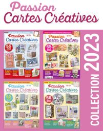 La collection complète de l'année 2023 avec 4 numéros collectors du magazine Passion Cartes Créatives