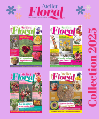 Pochette 2025 Atelier Floral : 4 numéros (76 à 79) avec créations florales saisonnières, bouquets élégants et tutoriels d’art floral. Achat magazine sur Divertistore.com