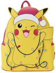 Mini sac à dos Pokémon Loungefly Holiday avec Pikachu festif en motif principal, format collector.