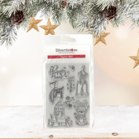 4 tampons - Thème "Les gars de la famille" pour le scrapbooking et les cartes créatives