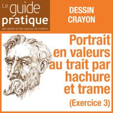 Exercice 3 : un portrait en valeurs au trait par hachures et trame, crayons - Guide Pratique Numérique