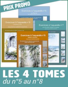 Exercices à l'aquarelle - 4 tomes (du n°5 au n°8) - Marie-Charlotte Chauffeté