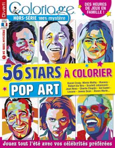 Coloriage 100% Mystère hors-série 01 - 56 stars à colorier - Pop Art - Magazine de Diverti Editions