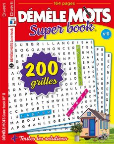 Le magazine Démêle-mots Super Book n°9 : Ce sont 200 grilles avec 7400 mots mêlés à découvrir au format de poche