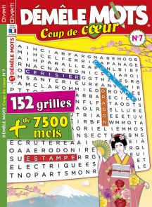 Démêle Mots Coup de Coeur 7 - Thèmes Bijoux, Astérix, Japon, Vin, Sentiments, Cuisine. Format poche, imprimé en France, 152 grilles +7500 mots - Diverti Editions