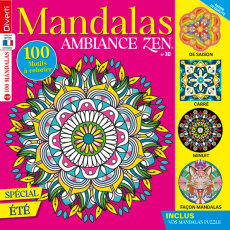 Spécial été 2025 - Mandalas Ambiance Zen 30 - 100 motifs à colorier - Magazine de Diverti Editions