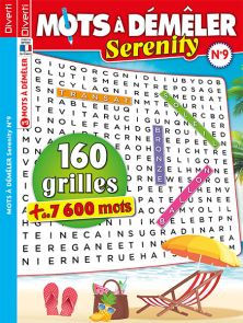Gagnez en zénitude en découvrant les 7600 mots qui se cachent dans les grilles de Mots à Démêler Serenity n°9 de Diverti Editions