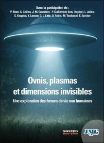 Couverture du livre Parasciences Hors-série : Ovnis, plasmas et dimensions invisibles chez JMG Éditions. Illustration d'une soucoupe volante au-dessus d'une forêt sombre.